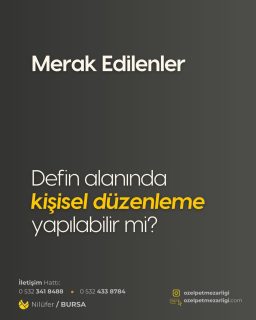 En çok merak edilen konulardan biri de dostunuzun istirahatgahını nasıl güzelleştirebileceğiniz...

Evet, biz her detayı sizin yerinize düşündük; ancak sizin dokunuşlarınızın o bağı ölümsüz kıldığını biliyoruz. Belirlenen standartlar dahilinde, dostunuzun hatırasına yakışır çiçeklendirme ve çevre düzenlemelerini dilediğiniz gibi yapabilirsiniz. 

#bursapetmezarlığı #petmezarlıgı #petmezarlığı #bursa #bursahayvanmezarligi veteriner bursaveteriner kedi köpek